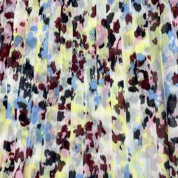 BANANA REPUBLIC Floral Pleated Midi Pull On Skirt Sz Small - Picture 3 of 5